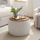 Modway Perla Woven Heathered Fabric Upholstered Storage Ottoman