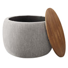 Modway Perla Woven Heathered Fabric Upholstered Storage Ottoman