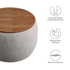 Modway Perla Woven Heathered Fabric Upholstered Storage Ottoman