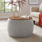 Modway Perla Woven Heathered Fabric Upholstered Storage Ottoman