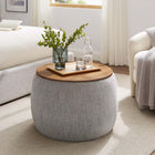 Modway Perla Woven Heathered Fabric Upholstered Storage Ottoman