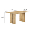 Modway Amistad 60" Wood Dining Table and Bench Set