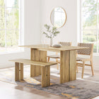 Modway Amistad 60" Wood Dining Table and Bench Set