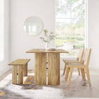 Modway Amistad 60" Wood Dining Table and Bench Set