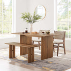 Modway Amistad 60" Wood Dining Table and Bench Set