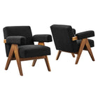 Modway Lyra Boucle Fabric Armchair Set of 2  