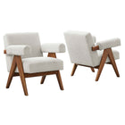 Modway Lyra Boucle Fabric Armchair Set of 2  