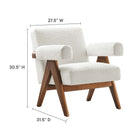 Modway Lyra Boucle Fabric Armchair Set of 2