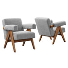 Modway Lyra Boucle Fabric Armchair Set of 2  