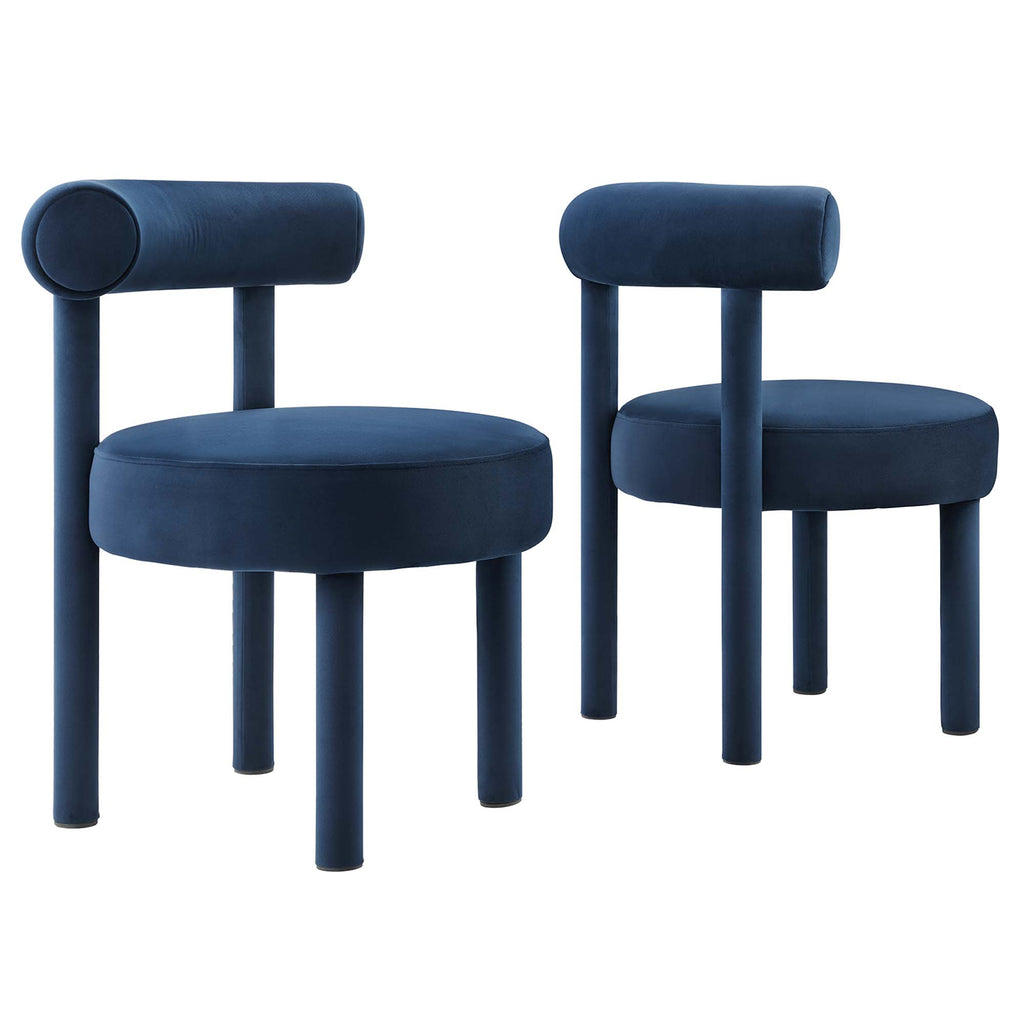 Modway Toulouse Performance Velvet Dining Chair Set of 2  