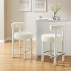 Modway Toulouse Boucle Fabric Counter Stool Set of 2