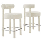 Modway Toulouse Boucle Fabric Counter Stool Set of 2  