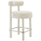 Modway Toulouse Boucle Fabric Counter Stool Set of 2