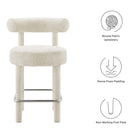 Modway Toulouse Boucle Fabric Counter Stool Set of 2
