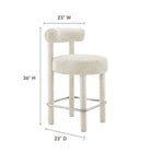 Modway Toulouse Boucle Fabric Counter Stool Set of 2