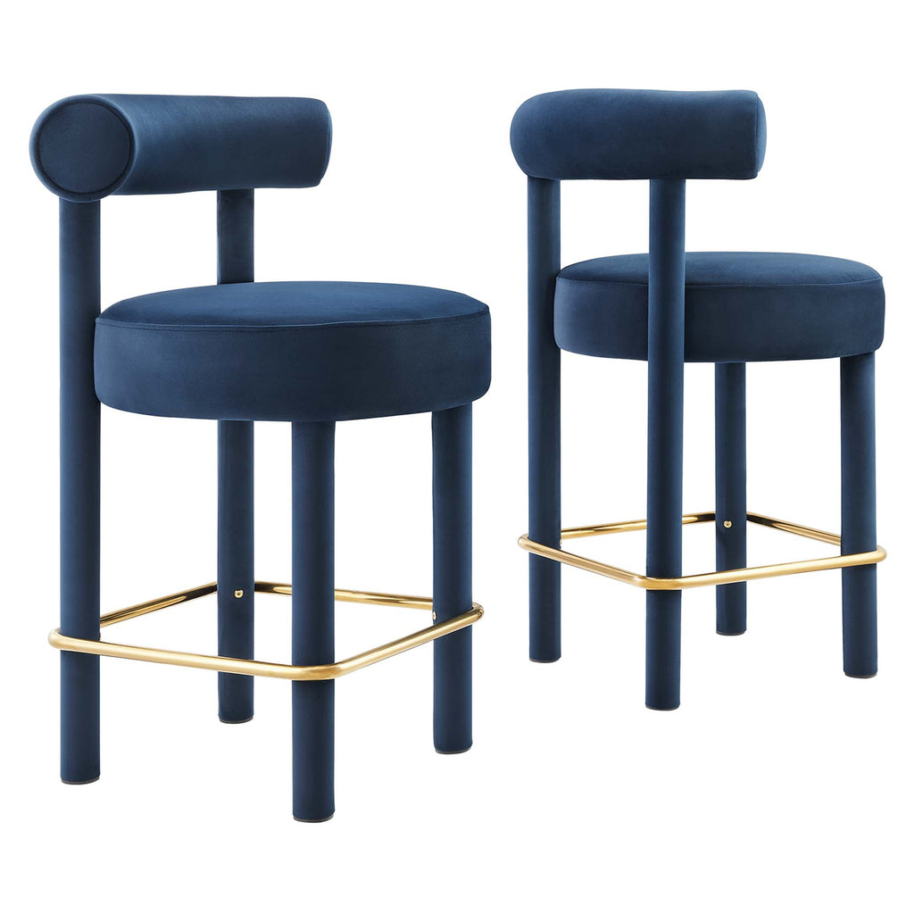 Modway Toulouse Performance Velvet Counter Stool Set of 2  