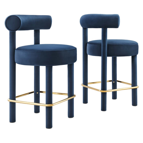 Modway Toulouse Performance Velvet Counter Stool Set of 2  