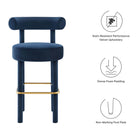 Modway Toulouse Performance Velvet Bar Stool Set of 2
