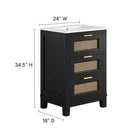 Modway Dixie 24" Solid Wood Bathroom Vanity