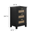 Modway Dixie 24" Solid Wood Bathroom Vanity Cabinet
