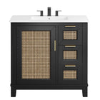 Modway Dixie 36" Solid Wood Bathroom Vanity Cabinet