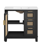 Modway Dixie 36" Solid Wood Bathroom Vanity Cabinet