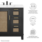 Modway Dixie 36" Solid Wood Bathroom Vanity Cabinet