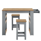 Modway Galley 3-Piece Kitchen Island and Stool Set