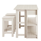 Modway Meadowbrook 3-Piece Kitchen Island and Stool Set