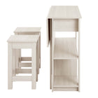 Modway Meadowbrook 3-Piece Kitchen Island and Stool Set