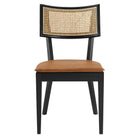 Modway Caledonia Vegan Leather Upholstered Wood Dining Chairs Set of 2