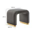Modway Koda Performance Velvet Waterfall Stool