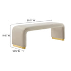 Modway Koda Performance Velvet Waterfall Long Bench