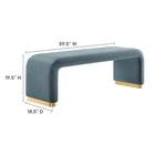 Modway Koda Performance Velvet Waterfall Long Bench