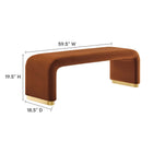 Modway Koda Performance Velvet Waterfall Long Bench