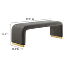 Modway Koda Performance Velvet Waterfall Long Bench