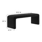 Modway Simba Boucle Fabric Waterfall Long Bench