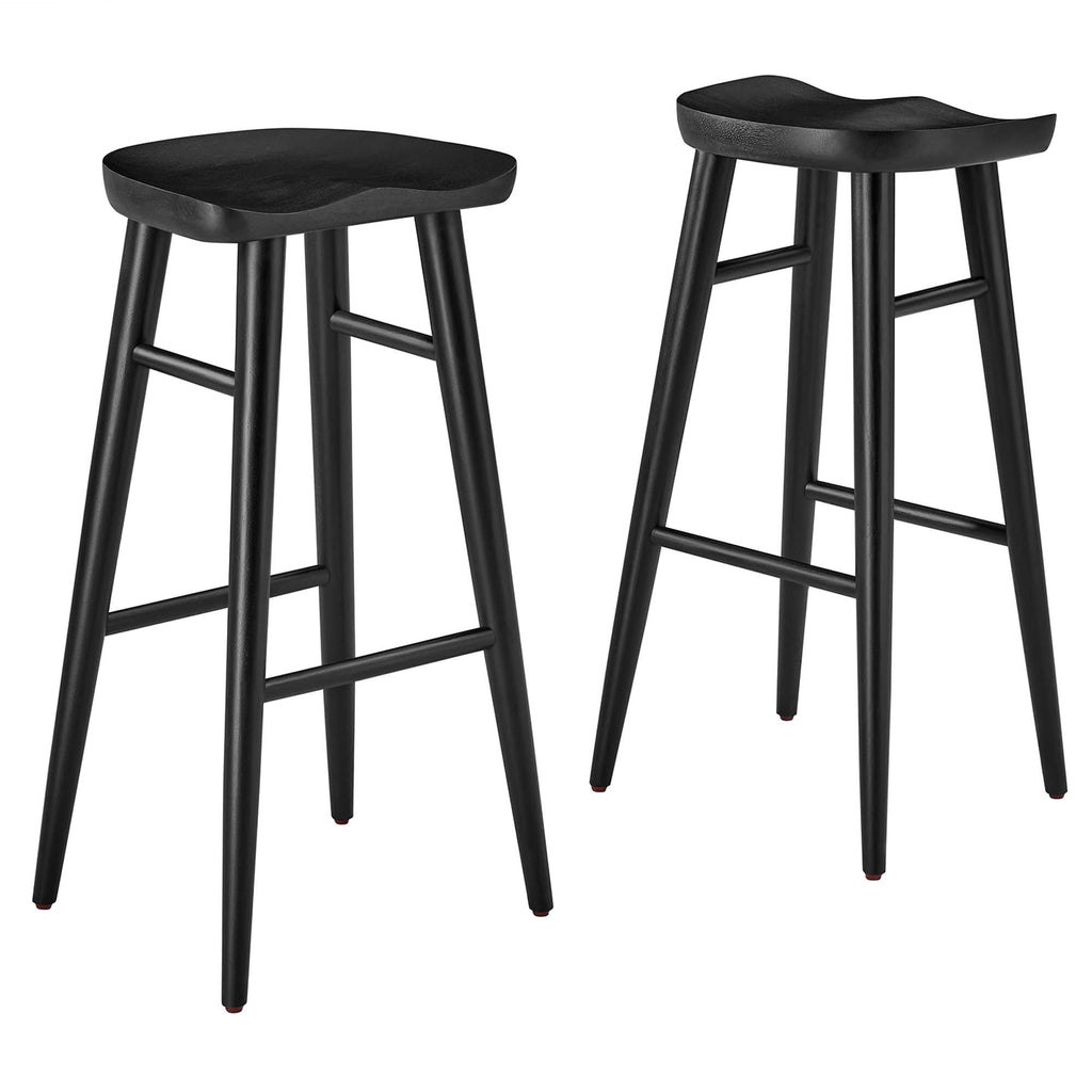 Modway Saville Backless Wood Bar Stools Set of 2  