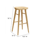 Modway Saville Backless Wood Bar Stools Set of 2