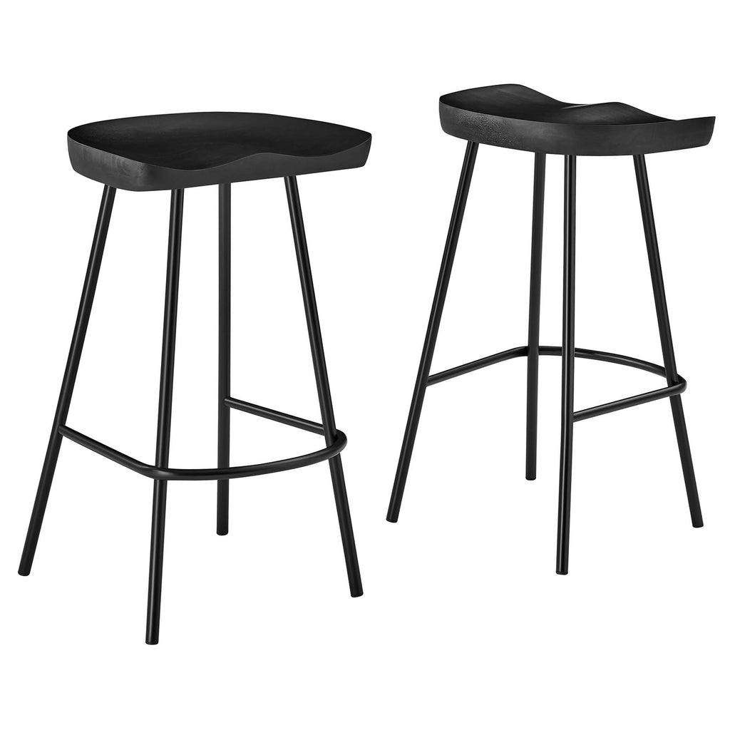 Modway Concord Backless Wood Counter Stools Set of 2  