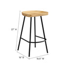 Modway Concord Backless Wood Counter Stools Set of 2