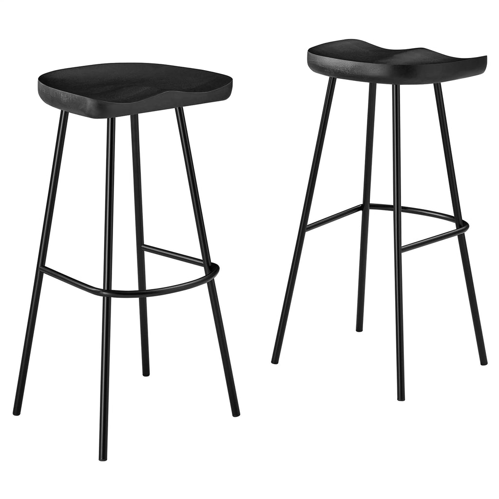 Modway Concord Backless Wood Bar Stools Set of 2  