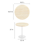 Modway Lippa 20" Round Faux Travertine Side Table