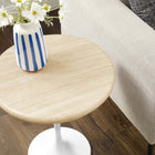 Modway Lippa 20" Round Faux Travertine Side Table