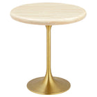 Modway Lippa 20" Round Faux Travertine Side Table  