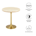 Modway Lippa 20" Round Faux Travertine Side Table