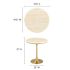Modway Lippa 20" Round Faux Travertine Side Table