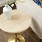 Modway Lippa 20" Round Faux Travertine Side Table