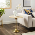 Modway Lippa 20" Round Faux Travertine Side Table