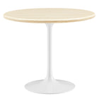 Modway Lippa 36" Round Faux Travertine Dining Table  